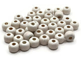 40 11mm White Wooden Barrel Beads Large Hole Beads Vintage Wood Beads Chunky Beads Macrame Beads Loose Beads Smileyboy Beading Supplies