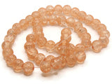 Peach Pink Crackle Glass Beads 8mm Round Beads Jewelry Making Beading Supplies Full Strand Loose Beads Cracked Glass Smooth Round Beads