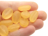 10 18mm Flat Oval Coin Beads Frosted Peachy Orange Lucite Plastic Beads Jewelry Making Beading Supplies