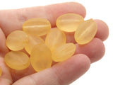 10 18mm Flat Oval Coin Beads Frosted Peachy Orange Lucite Plastic Beads Jewelry Making Beading Supplies