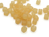 50 6mm Cube Beads Frosted Peachy Orange Lucite Plastic Beads Jewelry Making Beading Supplies