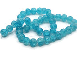 Bright Sky Blue Crackle Glass Beads 10mm Round Beads Cracked Glass Beads Smooth Round Beads Loose Beads Jewelry Making Beading Supplies