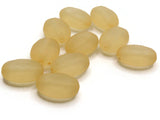 10 18mm Flat Oval Coin Beads Frosted Peachy Orange Lucite Plastic Beads Jewelry Making Beading Supplies