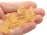10 15mm Rectangle Beads Frosted Peachy Orange Lucite Plastic Beads Jewelry Making Beading Supplies