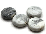 4 21mm Light and Dark Gray Ceramic Coin Beads Large Hole Beads Jewelry Making Beading Supplies Flat Round Beads to String