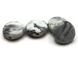 4 21mm Light and Dark Gray Ceramic Coin Beads Large Hole Beads Jewelry Making Beading Supplies Flat Round Beads to String