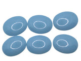6 40mm x 30mm Sky Blue Swirling Oval Vintage Lucite Plastic Flat Back Cabochons Mosaic Supplies Jewelry Making