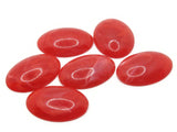 6 25mm x 18mm Red Swirling Oval Vintage Lucite Plastic Flat Back Cabochons Mosaic Supplies Jewelry Making