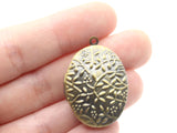 33mm Oval Flower Locket Brass Locket Charm Jewelry Making and Beading Supplies
