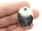 33mm Oval Locket Silver Tone Brass Locket Charm Jewelry Making and Beading Supplies