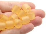 10 12mm Large Hole Tube Beads Frosted Orange Lucite Plastic Beads Jewelry Making Beading Supplies