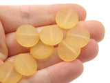 10 15mm Flat Round Coin Beads Frosted Light Orange Lucite Plastic Beads Jewelry Making Beading Supplies