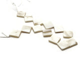 12 16mm White Diamond Shell Beads Diagonal Drilled Flat Square Beads Jewelry Making Beading Supplies Seashell Beads Dyed Beads Full Strand