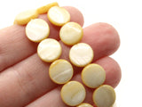 10mm Yellow Mother of Pearl Disc Beads Jewelry Making Beading Supplies Seashell Beads Loose Dyed Red Beads Full Strand Shell Coins