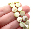 10mm Green Mother of Pearl Disc Beads Jewelry Making Beading Supplies Seashell Beads Loose Dyed Red Beads Full Strand Shell Coins