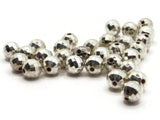 30 8mm Silver Faceted Round Beads Vintage Silver Plated Plastic Beads Jewelry Making Beading Supplies Shiny Metal Focal Beads