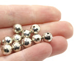 30 8mm Silver Faceted Round Beads Vintage Silver Plated Plastic Beads Jewelry Making Beading Supplies Shiny Metal Focal Beads