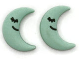 2 27mm Green Crescent Moon Charms Food Safe Silicone Plastic Celestial Pendants Miniature Cute Charms Jewelry Making Beading Supplies