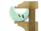 2 27mm Green Crescent Moon Charms Food Safe Silicone Plastic Celestial Pendants Miniature Cute Charms Jewelry Making Beading Supplies