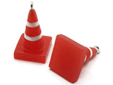 2 29mm Orange Safety Cone Resin Charms Miniature Cute Charms Jewelry Making Beading Supplies kitsch charms Smileyboy