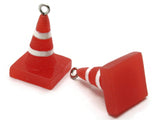 2 29mm Orange Safety Cone Resin Charms Miniature Cute Charms Jewelry Making Beading Supplies kitsch charms Smileyboy