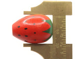 5 21mm Red Wooden Strawberry Beads Fruit Food Large Hole Beads Jewelry Making Beading Supplies