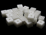 25 8mm Clear and White Striped Beads Cube Beads to String Lightweight Beads Jewelry Making Beading Supplies