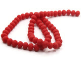 64 8mm x 6mm Opaque Red Faceted Glass Rondelle Beads Jewelry Making Beading Supplies Loose Beads to String