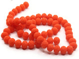 64 8mm x 6mm Opaque Orange-Red Faceted Glass Rondelle Beads Jewelry Making Beading Supplies Loose Beads to String