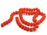 64 8mm x 6mm Opaque Orange-Red Faceted Glass Rondelle Beads Jewelry Making Beading Supplies Loose Beads to String