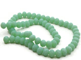64 8mm x 6mm Opaque Green Faceted Glass Rondelle Beads Jewelry Making Beading Supplies Loose Beads to String