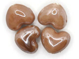 4 16mm Brown Porcelain Heart Beads Valentine's Day Beads Jewelry Making Beading Supplies Loose Beads