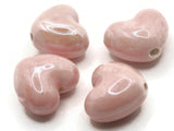 4 16mm Light Pink Porcelain Heart Beads Valentine's Day Beads Jewelry Making Beading Supplies Loose Beads