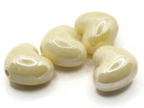 4 16mm Light Yellow Porcelain Heart Beads Valentine's Day Beads Jewelry Making Beading Supplies Loose Beads