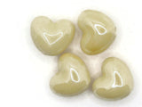 4 16mm Light Yellow Porcelain Heart Beads Valentine's Day Beads Jewelry Making Beading Supplies Loose Beads