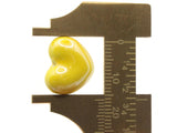 4 16mm Bright Yellow Porcelain Heart Beads Valentine's Day Beads Jewelry Making Beading Supplies Loose Beads