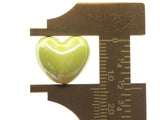 4 16mm Lime Green Porcelain Heart Beads Valentine's Day Beads Jewelry Making Beading Supplies Loose Beads