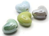 4 16mm Mixed Color Porcelain Heart Beads Valentine's Day Beads Jewelry Making Beading Supplies Loose Beads