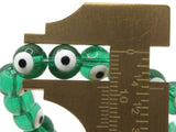 49 8mm Green Evil Eye Small Smooth Round Beads Full Strand Glass Beads Jewelry Making Beading Supplies