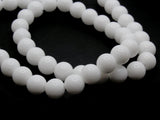 50 8mm Opaque White Smooth Round Glass Beads Jewelry Making Beading Supplies Loose Beads to String