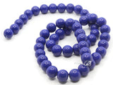 50 8mm Opaque Blue Smooth Round Glass Beads Jewelry Making Beading Supplies Loose Beads to String