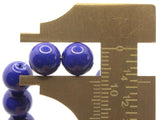 50 8mm Opaque Blue Smooth Round Glass Beads Jewelry Making Beading Supplies Loose Beads to String