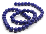 50 8mm Opaque Blue Smooth Round Glass Beads Jewelry Making Beading Supplies Loose Beads to String