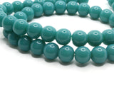 50 8mm Opaque Teal Blue Smooth Round Glass Beads Jewelry Making Beading Supplies Loose Beads to String