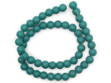 50 8mm Opaque Teal Blue Smooth Round Glass Beads Jewelry Making Beading Supplies Loose Beads to String