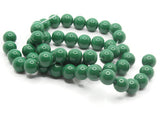 50 8mm Opaque Green Smooth Round Glass Beads Jewelry Making Beading Supplies Loose Beads to String