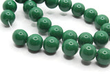 50 8mm Opaque Green Smooth Round Glass Beads Jewelry Making Beading Supplies Loose Beads to String