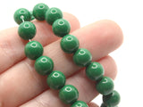 50 8mm Opaque Green Smooth Round Glass Beads Jewelry Making Beading Supplies Loose Beads to String