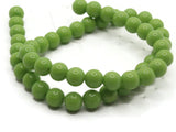 50 8mm Opaque Light Green Smooth Round Glass Beads Jewelry Making Beading Supplies Loose Beads to String