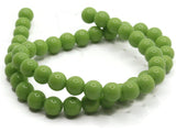 50 8mm Opaque Light Green Smooth Round Glass Beads Jewelry Making Beading Supplies Loose Beads to String
